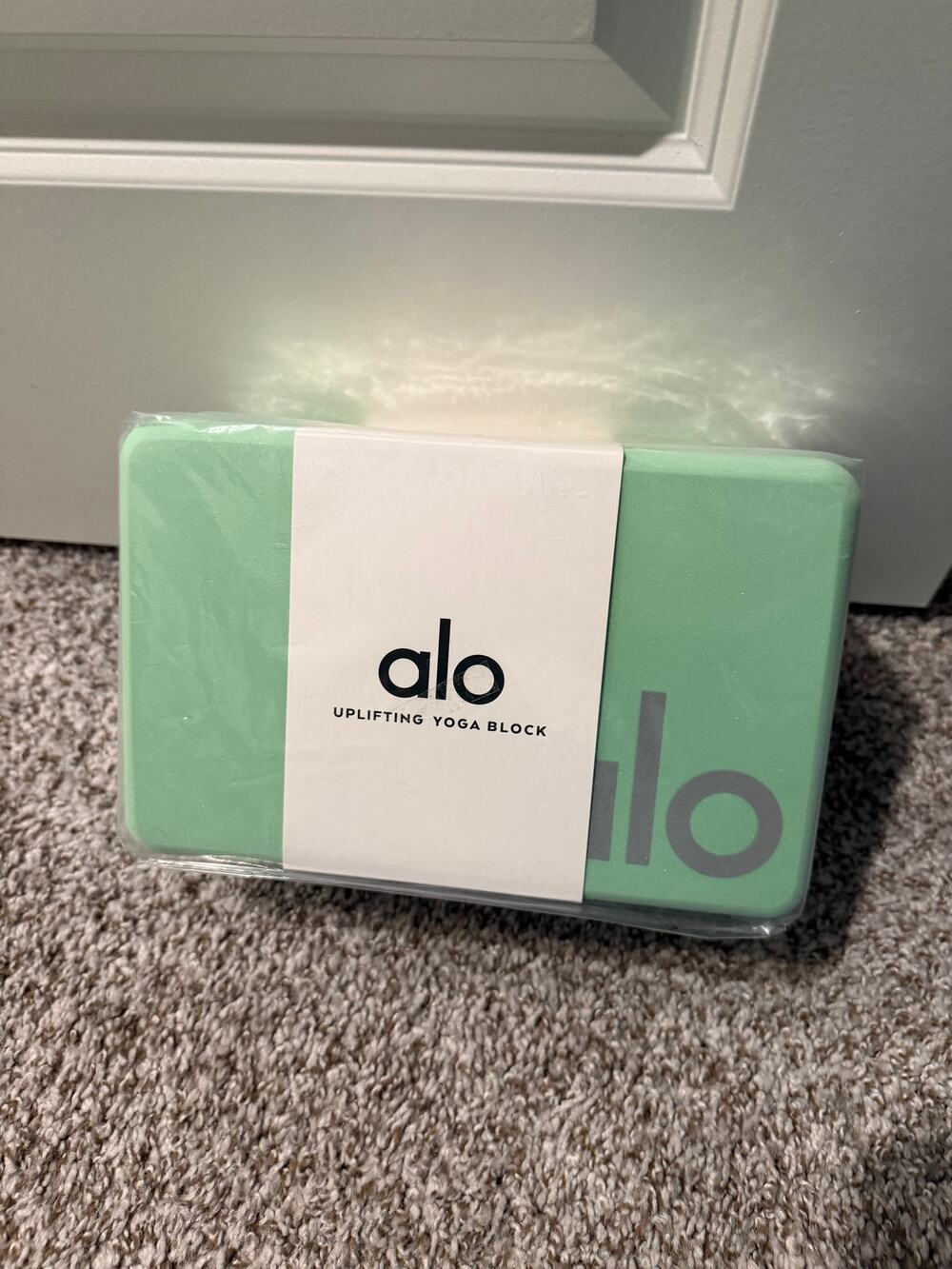 NWT Alo Yoga Uplifting Yoga Block Honeydew Silver Green Fitness Pilates